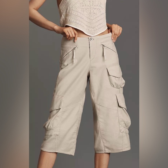 PILCRO Anthropologie Crop Cargo Balloon Pants - Picture 2 of 10